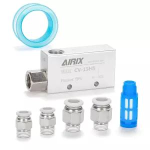 AIRIX CV-15HS 진공 발전기 보너스 소음기 필터 및 1/4인치 G 피팅이 포함된 소형 공압 이젝터 픽 앤