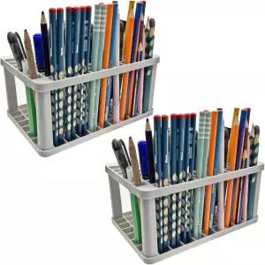 2팩 72홀 페인트 브러시 홀더 펜슬 정리대 펜 라이너 눈썹 연필 그레이