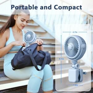 휴대용 접이식 팬 여름용 컴팩트 핸드헬드 짐 에어 쿨러 4단 풍속 트레드밀 자전거 골프 자동차용