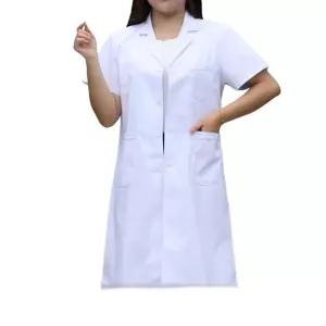 빅사이즈 반팔 의사가운 일반 간호사 여성용 영양사 반소매 유니폼 실험복