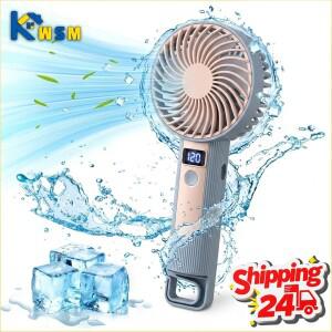 디지털 디스플레이 휴대용 선풍기 미니 USB 충전식 2 in 1 데스크탑 스탠딩 사무실 여행 야외용