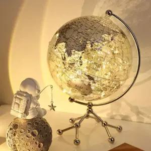 크리스탈 지구본 스탠드 장식오브제 글로브 램프 회전 인테리어 조명