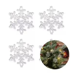편한집 플라스틱 트리 눈꽃 오너먼트 4p 크리스마스파티용품 크리스마스이미지