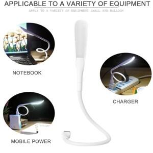 미니 USB LED 책상 램프 - 파워 뱅크/PC용 터치 센서 조광 가능 조명 밝기 침대 옆 독서등