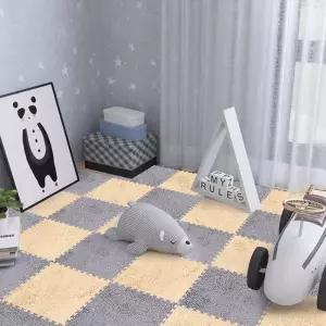 거실 퍼즐 바닥 매트 방한 방습 뽀글이 러그 단모 간편 조립 미끄럼방지 매트 2P