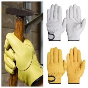 양가죽 작업 장갑 내마모성 신축성 있는 손목 보호 부드러운 용접