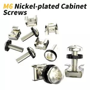 네트워크 캐비닛용 25개 M6 케이블 랙 버클 스테인리스 스틸 사각 클립 서버 캐비닛 선반 랙 나사 분배 프