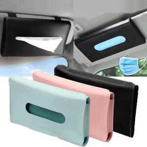 차량용 티슈 박스 햇빛 가리개 홀더 자동차 내부 수납 마스크 보관함 범용 액세서리 장식