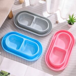 반려동물용 이중 급식기 플라스틱 방충(개미 방지) 사료 및 물 강아지/고양이/강아지용 자동 기능 포함