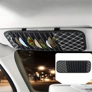 자동차 선바이저 CD 정리함 - 신용카드 및 티켓을 위한 다기능 PU 가죽 보관