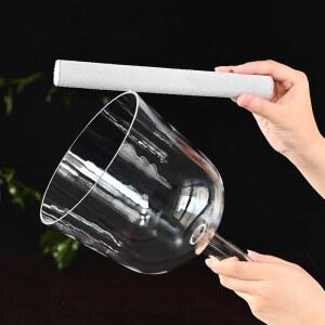 싱잉볼 휴대용 노래 그릇 사운드 타악기 명상 크리스탈 투명 가방이있는