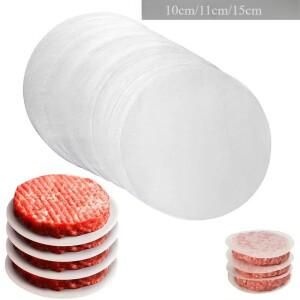 100pcs 10/11/15cm 햄버거 패티 종이 왁스 별도의 냉동 압착 고기 방지 스페이서