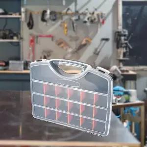 도구 정리함 케이스 다용도 낚시 도구 상자탈착식 칸막이 포함 나사 너트 못 볼트 작은 부품용 공구 케이스