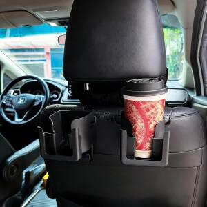 2PCS 차량용 시트 수납 정리함 (컵홀더 휴대폰 거치대 후크 포함) 다기능 뒷좌석 캐디 여행용 공간 절약형