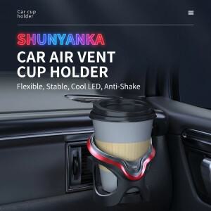 LED가 있는 차량용 컵홀더 다기능 조절식 에어벤트 음료 물병 커피캔용 범용 스탠드