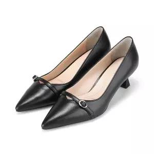 [BABARA]바바라 염소가죽 베이직 버클 장식 여성 펌프스 5cm_BBJ250