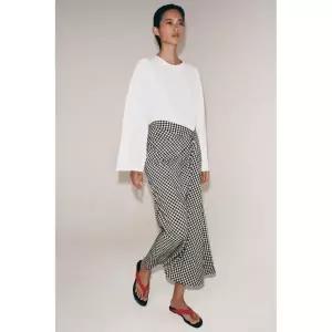 ZARA 드레이프 깅엄 체크 스커트 - 블랙 / 화이트 371779