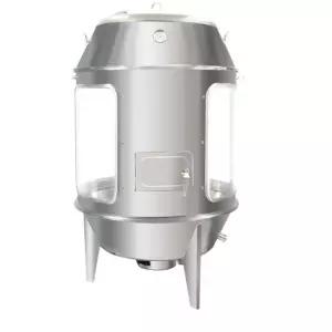 훈제 바베큐그릴 오리 구이기 스테인리스 원통형 소형 야외용 숯불 BBQ