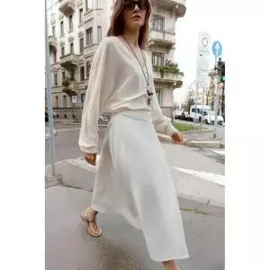 ZARA 버클 파레오 미디 스커트 - 화이트 371759