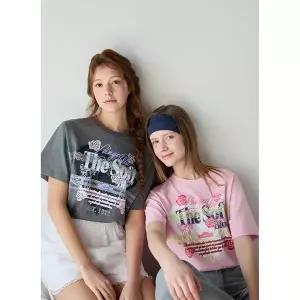 [에고이스트](타임스퀘어점패션관)[BLUE LABEL] 레이스 프린팅 반팔 티셔츠 (ES2OTH10)