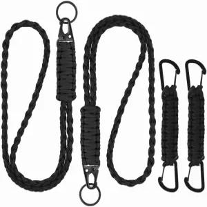 FANASY 4피스 헤비 듀티 브레이드 파라코드 랜야드 열쇠고리 휘파람 스트랩 야외 생존 낙하산 로프
