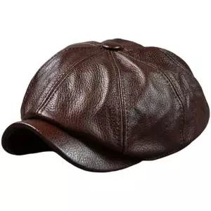 12023742 남자 헌팅캡 뉴스보이캡 팔각모 베레모 LTG 천연 가죽 레더 캡 헌팅 모자 남성용 내일의 조 세련
