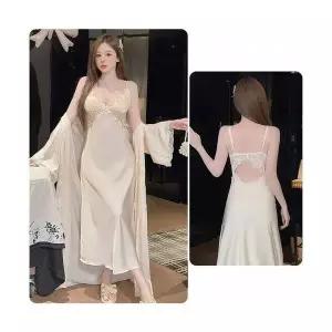 수피 파자마세트 프렌치 슬립 스커트 슬림핏 잠옷 바람막이 브라 패드 JEN1