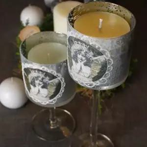 (사이즈 소)성탄절 촛대 크리스마스 파티 장식 캔들 인테리어 홀더 빈티지 크리스마스캔들