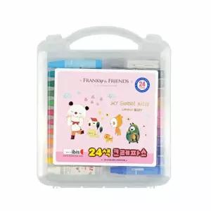 초등학교크레파스 미술학원크레파스 24색 핑크 48개