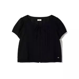 [LEE]우먼 핀턱 반팔 블라우스 블랙 LE2602SS64BK 744803