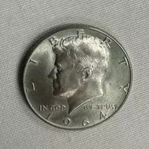 964 케네디 하프 달러 90 실버 코인 AU 조건 액면가 50센트 조폐국 컬렉션