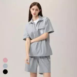 에버라스트 여성 반팔 아노락 세트 쿼터집업 상하 셋업