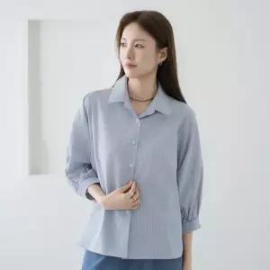엄마옷 마담4060 줄가라퍼프 중년여성 데일리 셔츠 -RBL2604036-