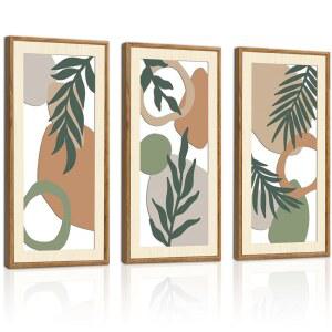 IARTTOP 세이지 사무실용 아트 추상 나무 8인치 중립 1CM 장식 39 그린 액자 3개 식물 세트 15 침실 보헤미안 삽화 미적 거실 20
