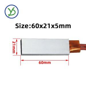 60x21mm 12V~220V 일정 온도 세라믹 PTC 히팅 시트 알루미늄 쉘 플레이트 70~270 전기 히터 액세서리