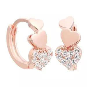 [NS홈쇼핑][미니아트] 14K 골드필드 핀 러빙유 하트 원터치 링 귀걸이[35857384]