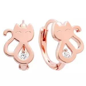 [NS홈쇼핑][미니아트] 14K 골드필드 핀 스마일캣 고양이 원터치 링 귀걸이..[35857394]