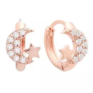 [NS홈쇼핑][미니아트] 14K 골드필드 핀 라니 큐빅 별 달 원터치 링 귀걸이..[35857395]