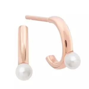 [NS홈쇼핑][미니아트] 14K 골드필드 핀 세실 진주 하프링 스터드 귀걸이..[35857411]