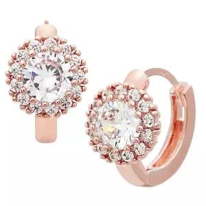 [NS홈쇼핑][미니아트] 14K 골드필드 핀 블랑 큐빅 꽃 원터치 링 귀걸이..[35857402]