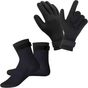 Wsobue 3mm 네오프렌 장갑 및 양말 허리 스트랩을 조절할 수 있는 열 다이빙 유연한 잠수복 서핑용 카약