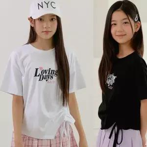 [보리보리/모데쯔]주니어 여름 러빙 언발 스트링 반팔티 초등학생 등교