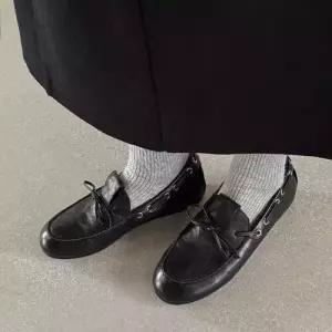 SMK 여성용 봄 펌프스 낮은 구두 굽 가죽 소가죽 로퍼 플랫슈즈 키높이 JEN1