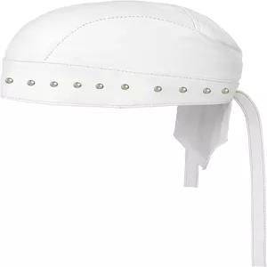 블랙 스웨트 헤드 랩 스터드 스컬 캡 반다나 스타일의 양 가죽 해골 리얼 두 래그 오토바이 바이커 화이트