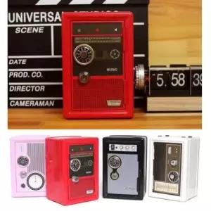 [문구/오피스] 레트로 다이얼 라디오 메탈 미니금고 보석금고 저금통