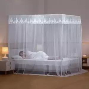 공주모기장 레이스커튼형침대모기장(180x200cm)(인디블루)