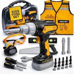 휴대용 케이스가 된 도구 세트 비트 및 건설 조끼가 전자 드릴 안전 실드 줄자 톱 버블 레벨 드라이버 너트