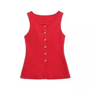 엘럽 여사친 여름 조끼 저지 스트리트 아이템 단추 나시 원템2