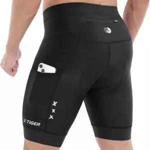 지퍼 포켓이 있는 미끄럼 방지 다리 사이클링 반바지 남성용 X-TIGER 자전거 산악 라이딩 로드 바이크