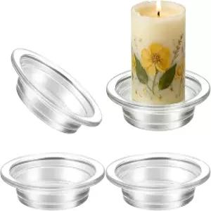 호세움 4pcs 캔들 워머 플레이트 교체용 왁스 가열 트레이 향이 나는 4.5인치 유리 램프 용융 라이너 원형